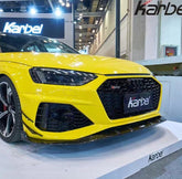 Audi RS4 B9.5 2020 2021 2022 2023 2024 with Aftermarket Parts - Front Lip Pre-preg Carbon Fiber from Karbel Carbon